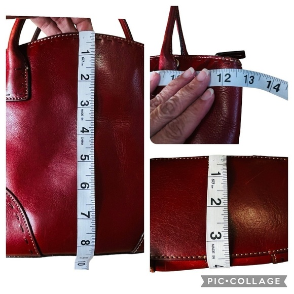 Fossil’s Vintage Genuine Crimson Red Leather Zip Cross Body Hobo Satchel, ZB9018 - Picture 13 of 16